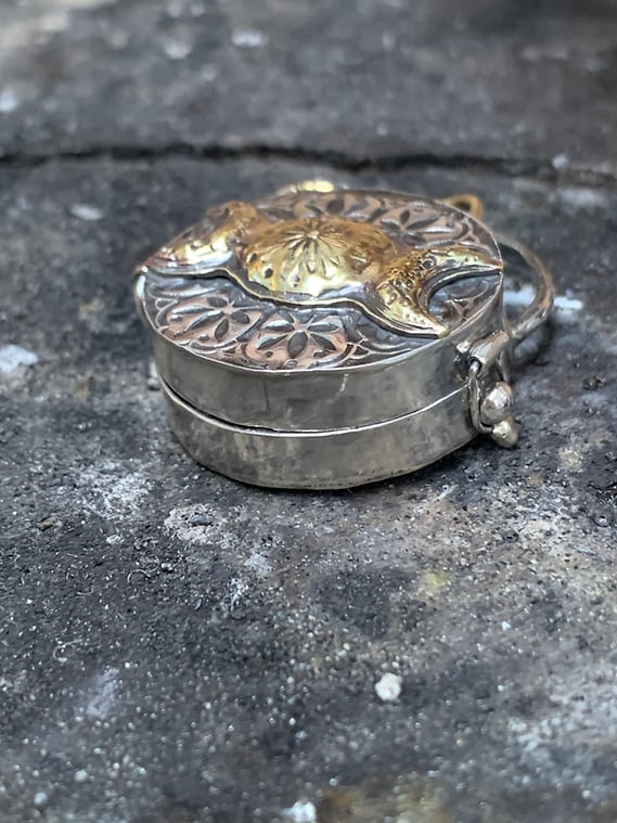 925 Silver Triple Moon & Tree of Life Locket with Real Quartz Crystal