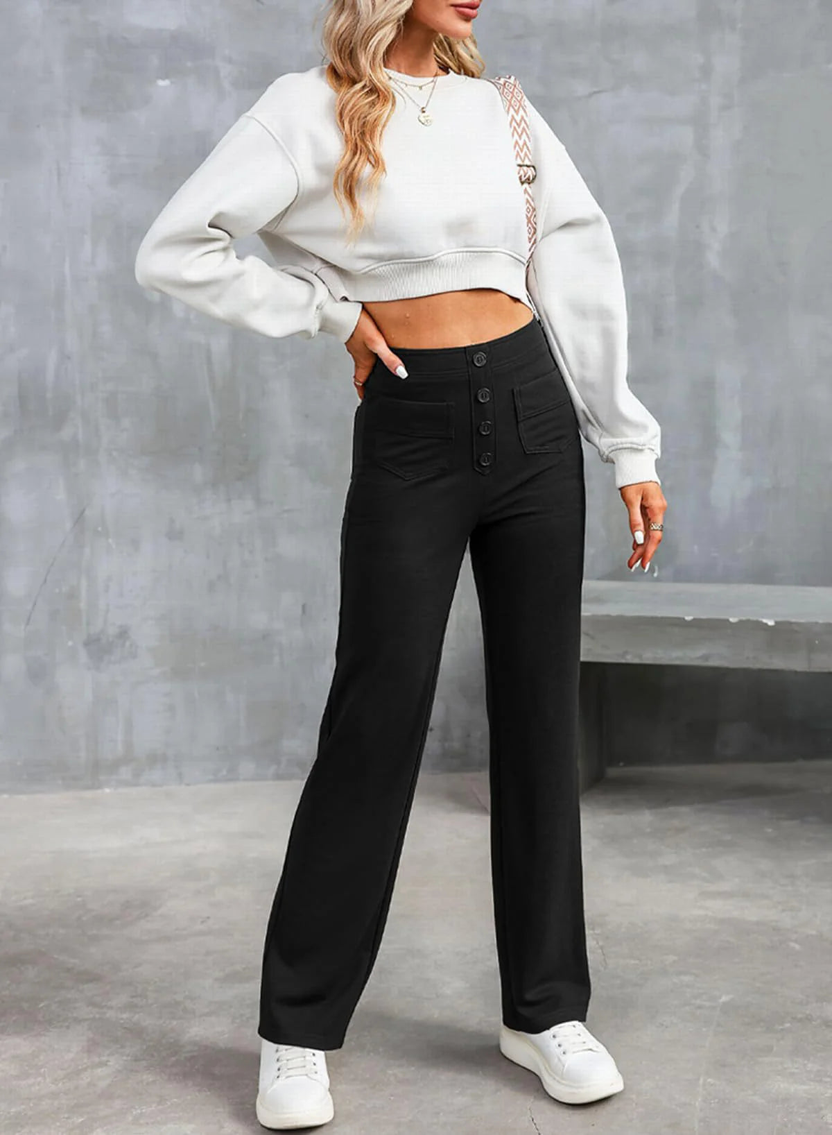 Multi-Pocket High Elastic Pants