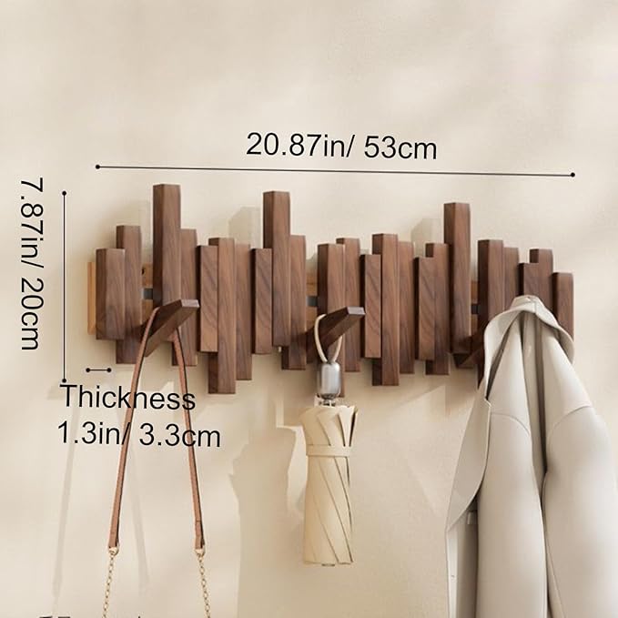 🎹Wall-Mounted Wooden Coat Rack 🎹Piano Key Style Design