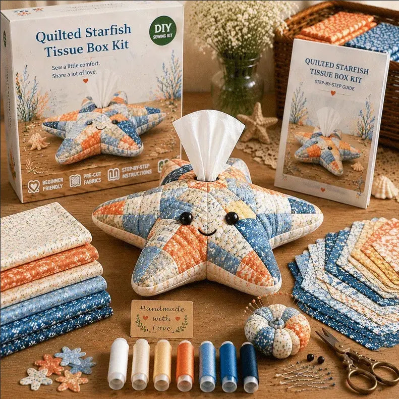 🧵DIY Patchwork-Style Animal Sewing Kit for Tissue Box💙