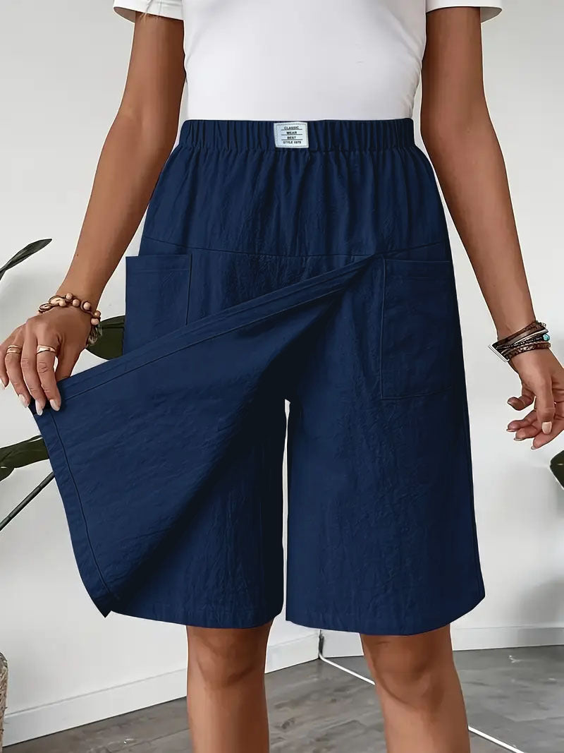 🩳Women's Casual Elastic Waist Wrap Skort