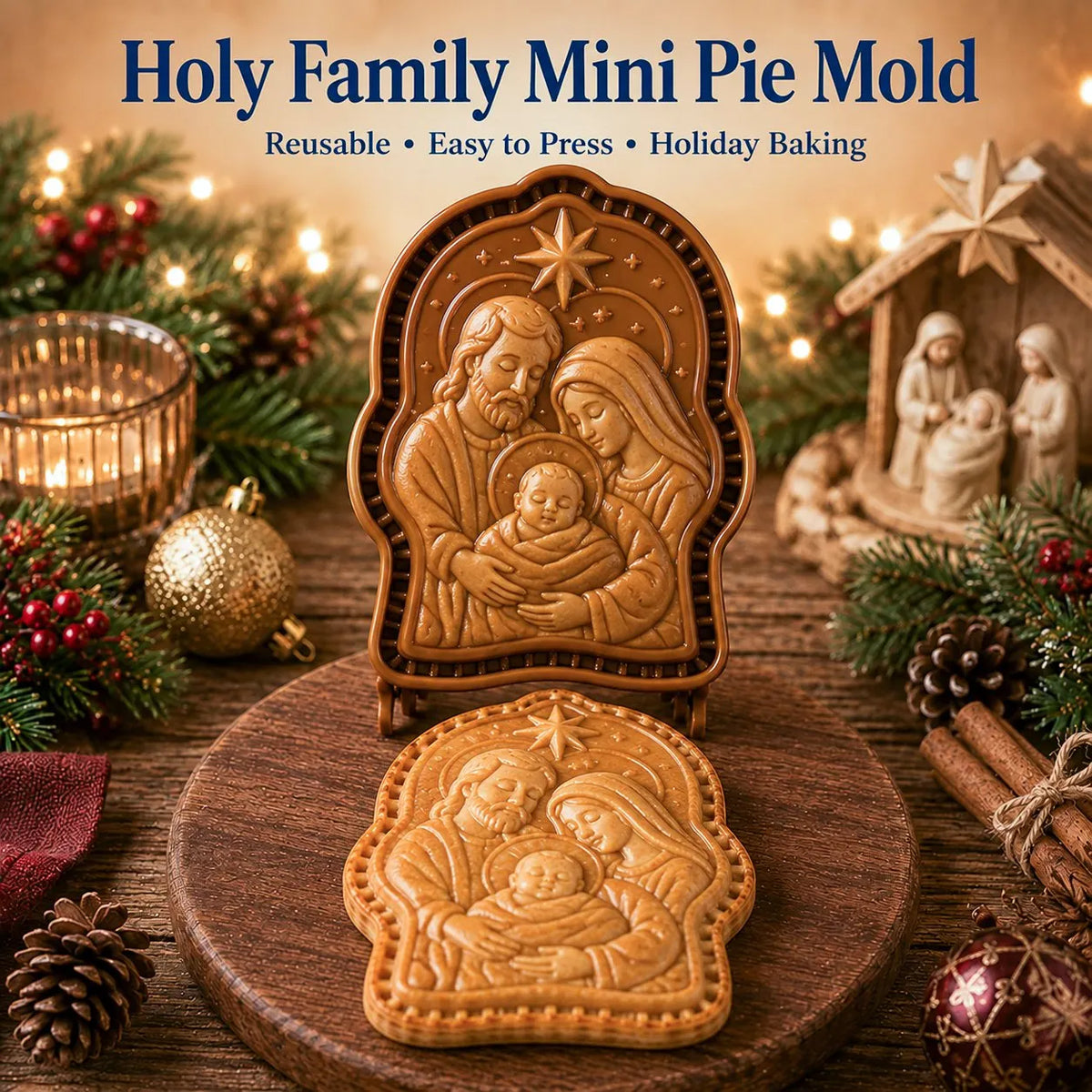 ✝️ Faith & Nativity Christmas Mini Pie Mold Collection-Faith‐Filled Holiday Baking