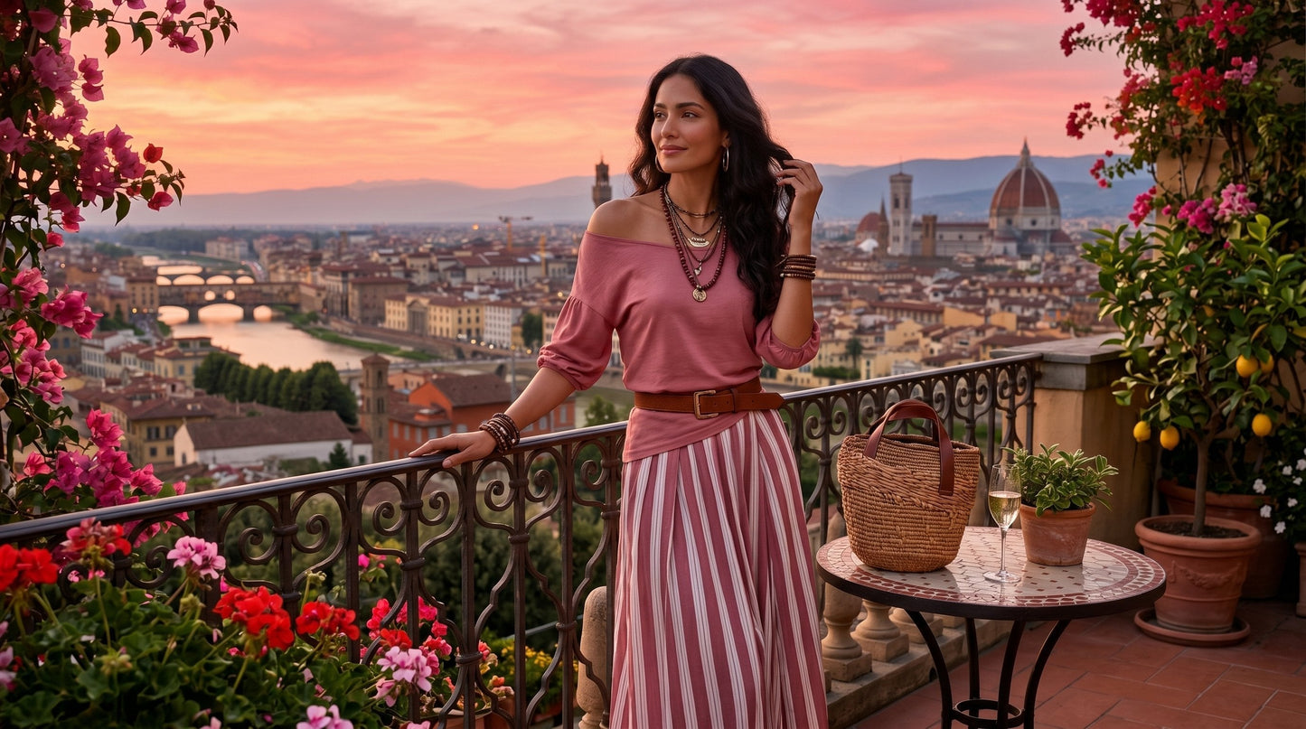 Striped Maxi Skirt Set