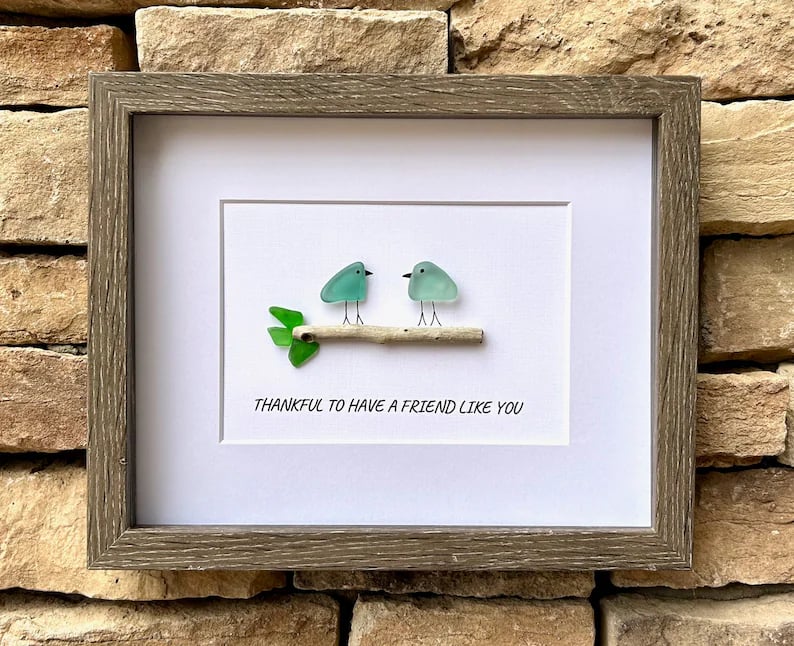 Sea Glass Art,, Friend Birthdays, Gift,Handmade