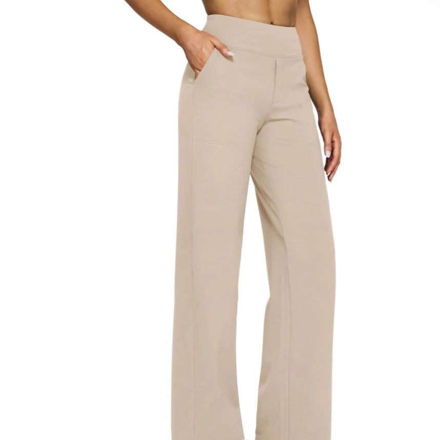 Casual High-Waisted Straight-Leg Yoga Pants