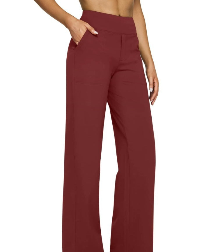 Casual High-Waisted Straight-Leg Yoga Pants