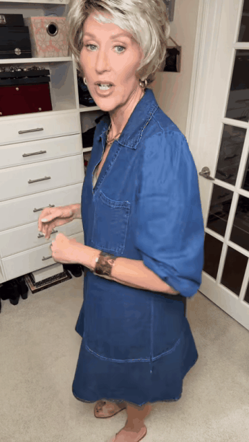 V-Neck Denim Dress-Where Comfort Meets Classic Style