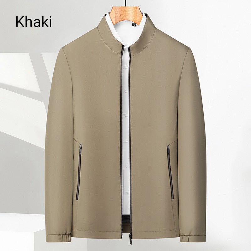 Men's Standing Collar Zipper Casual Jacket
