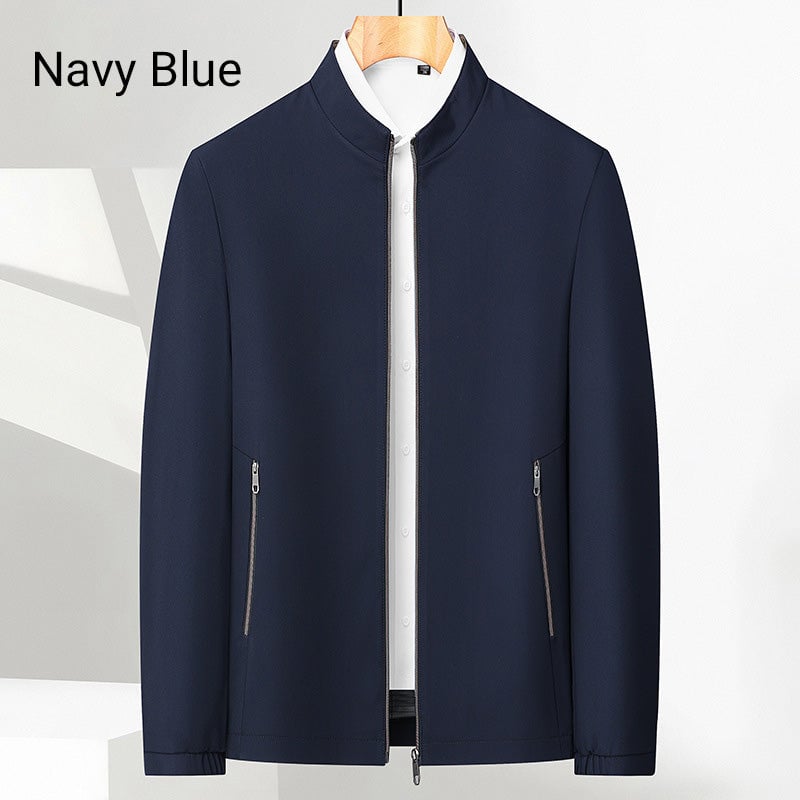 Men's Standing Collar Zipper Casual Jacket