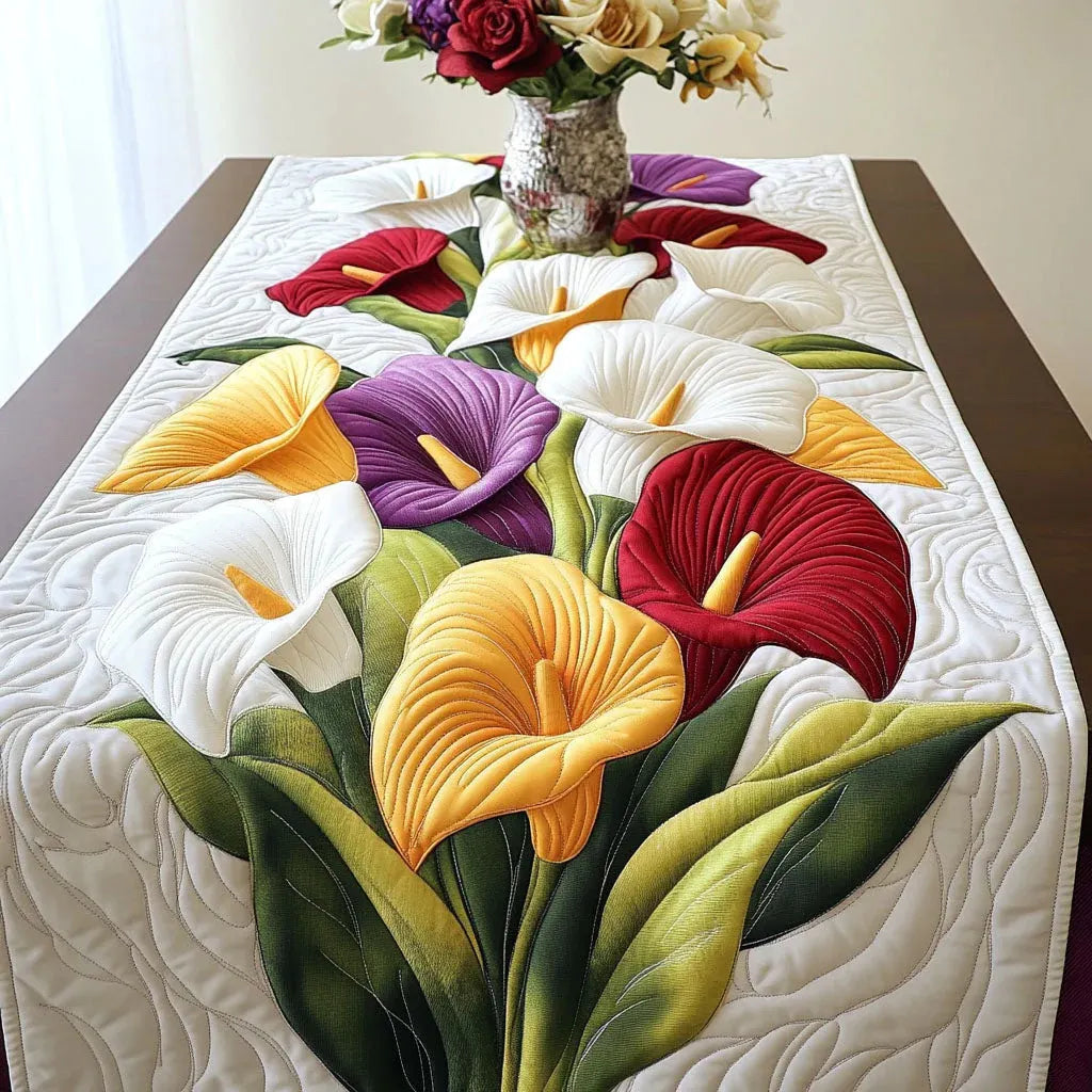 🍽️Quilted Table Runner with Vivid 3D Design