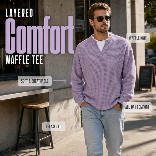 🛍️Layered Comfort Waffle Tee