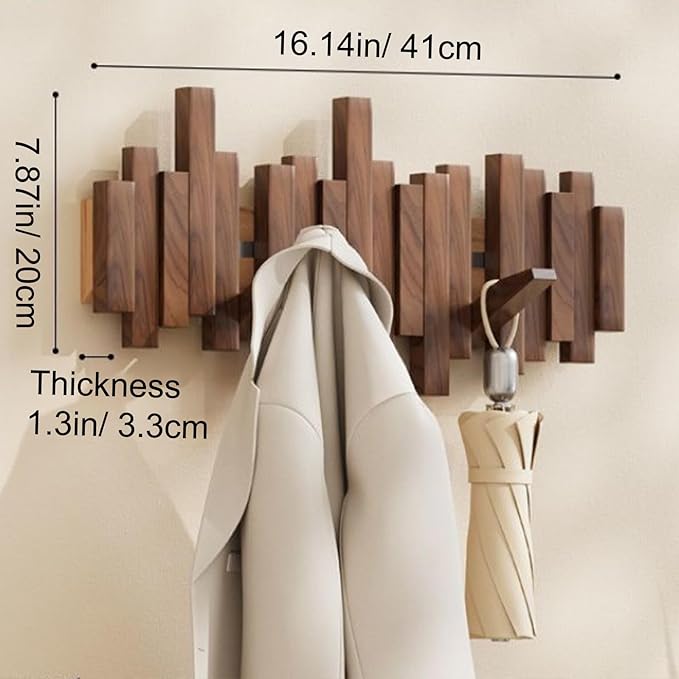 🎹Wall-Mounted Wooden Coat Rack 🎹Piano Key Style Design