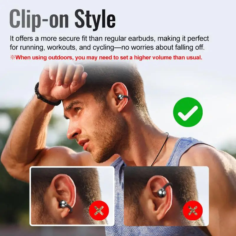 Ear Clip Bluetooth Headphones With Touch Screen