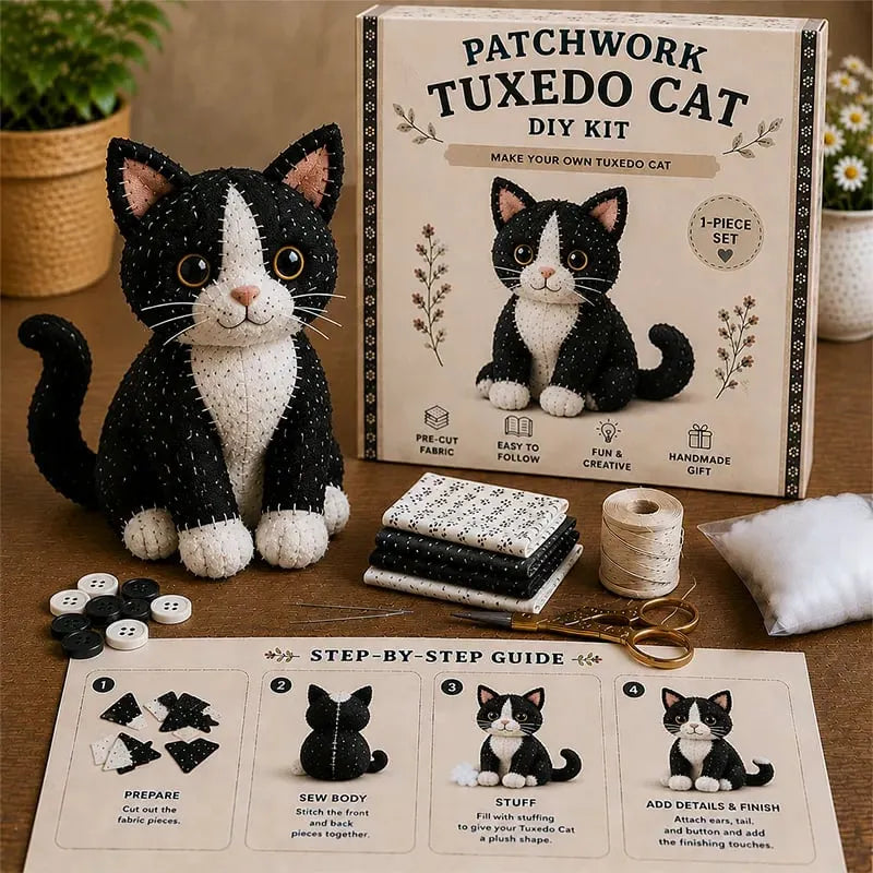 🧵🥇Patchwork-Style Gnome DIY Kit – Create Your Own Adorable Animals