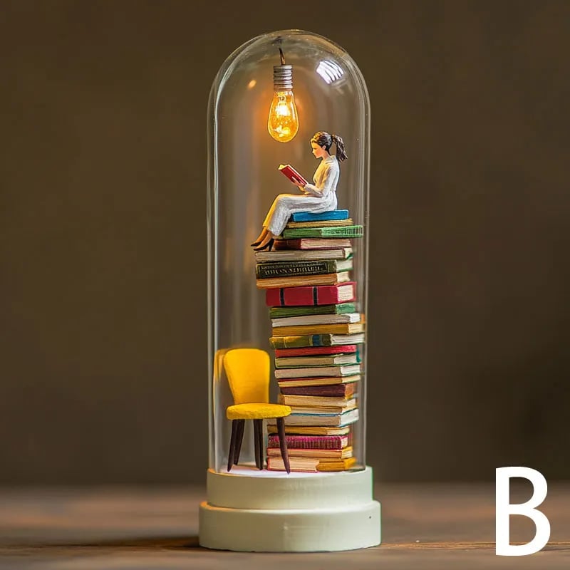 📚Handcrafted Reader Night Light – Limited Design for Book Lovers