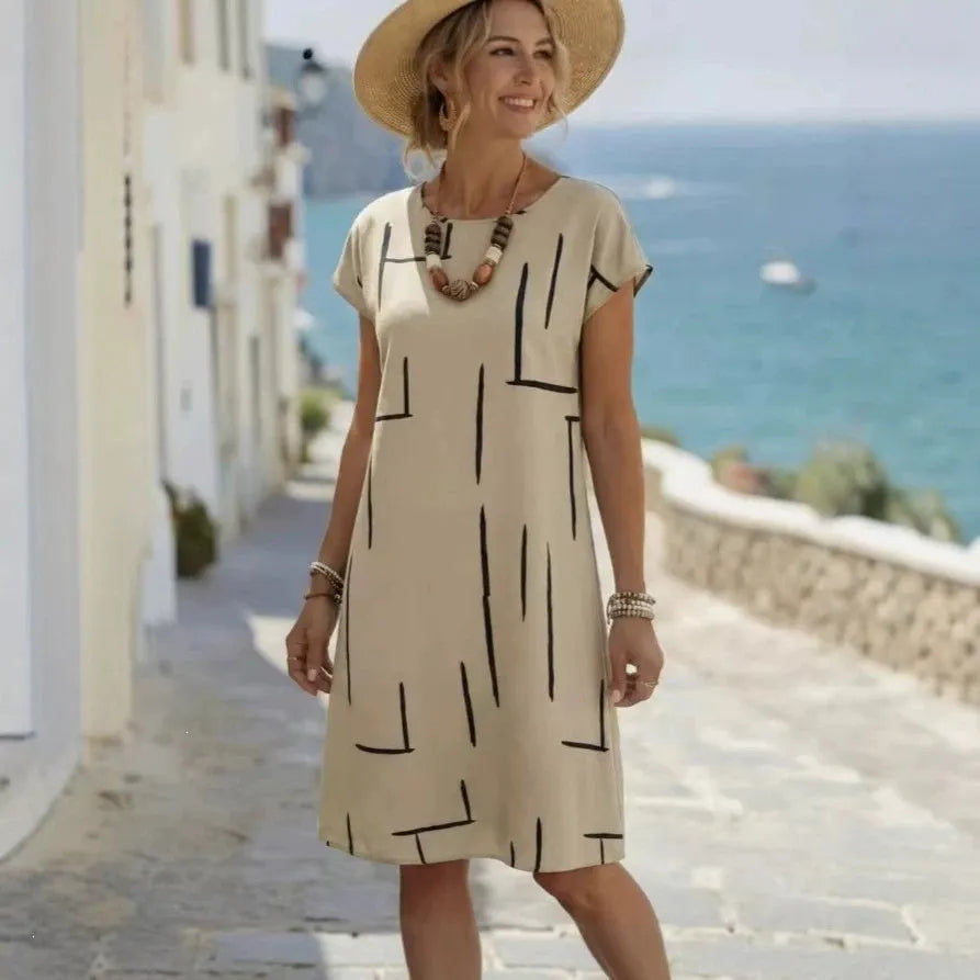📣📣Hot Item: Crew Neck Short-Sleeve Dress