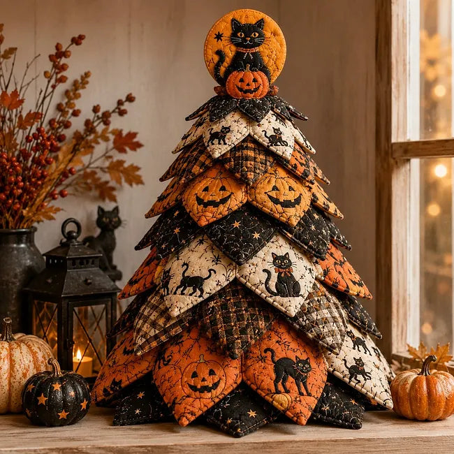 3D DIY Halloween Quilted Fabric Tree Kit