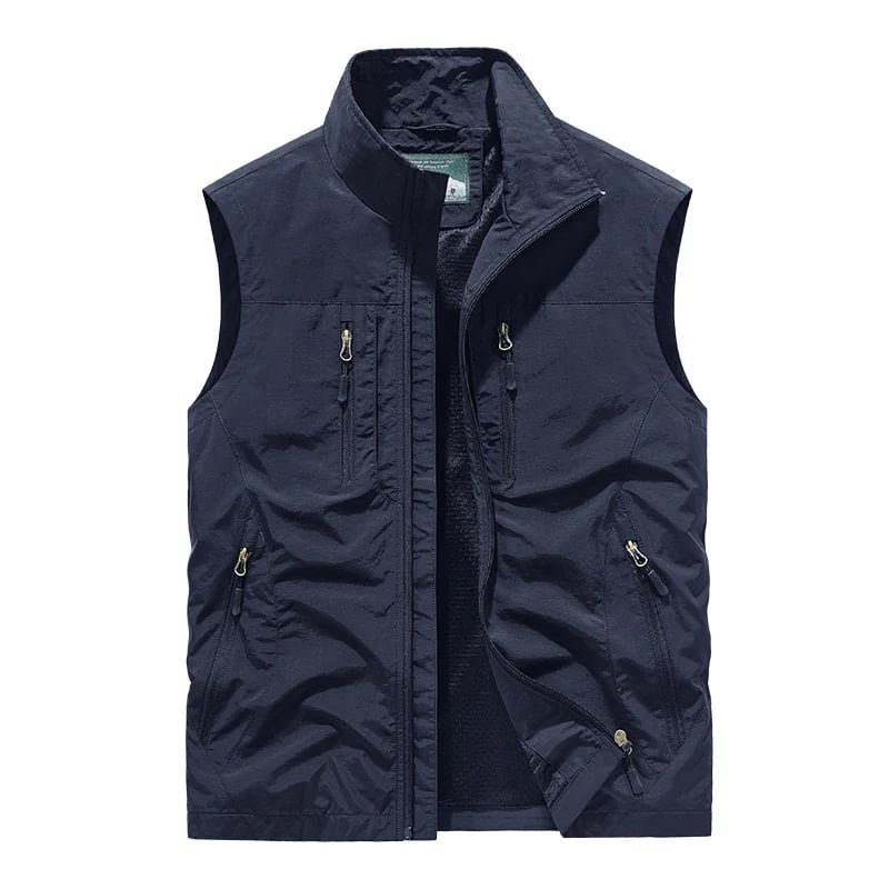 Men's Oversized Sleeveless Vest Jacket With Pockets