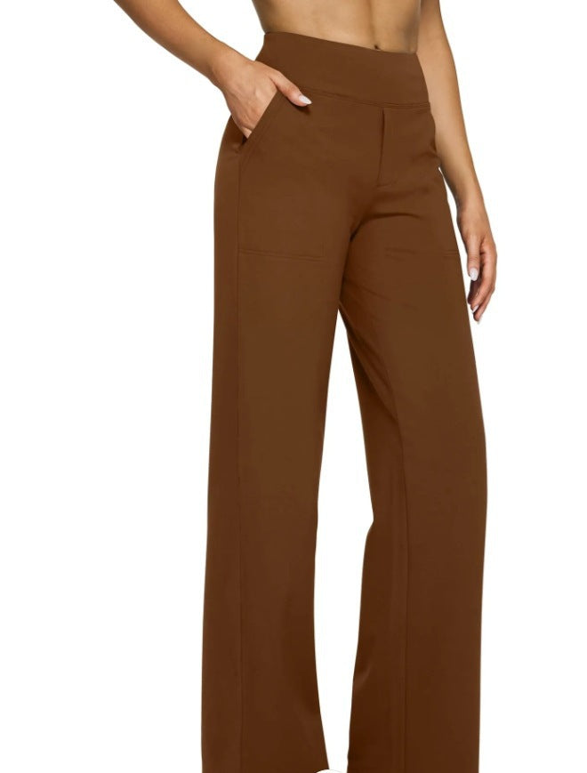 Casual High-Waisted Straight-Leg Yoga Pants