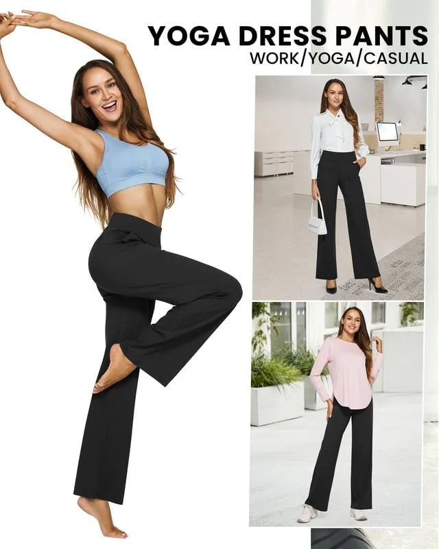 Casual High-Waisted Straight-Leg Yoga Pants
