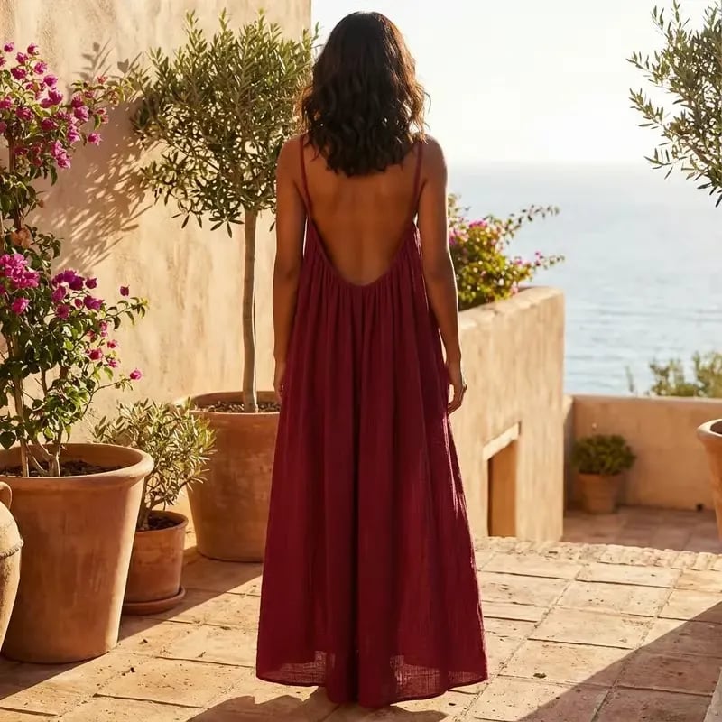 ✨ Feel Irresistible Together — Elegant Backless Cami Dress for Romantic Moments(Buy 3 Free Shipping)