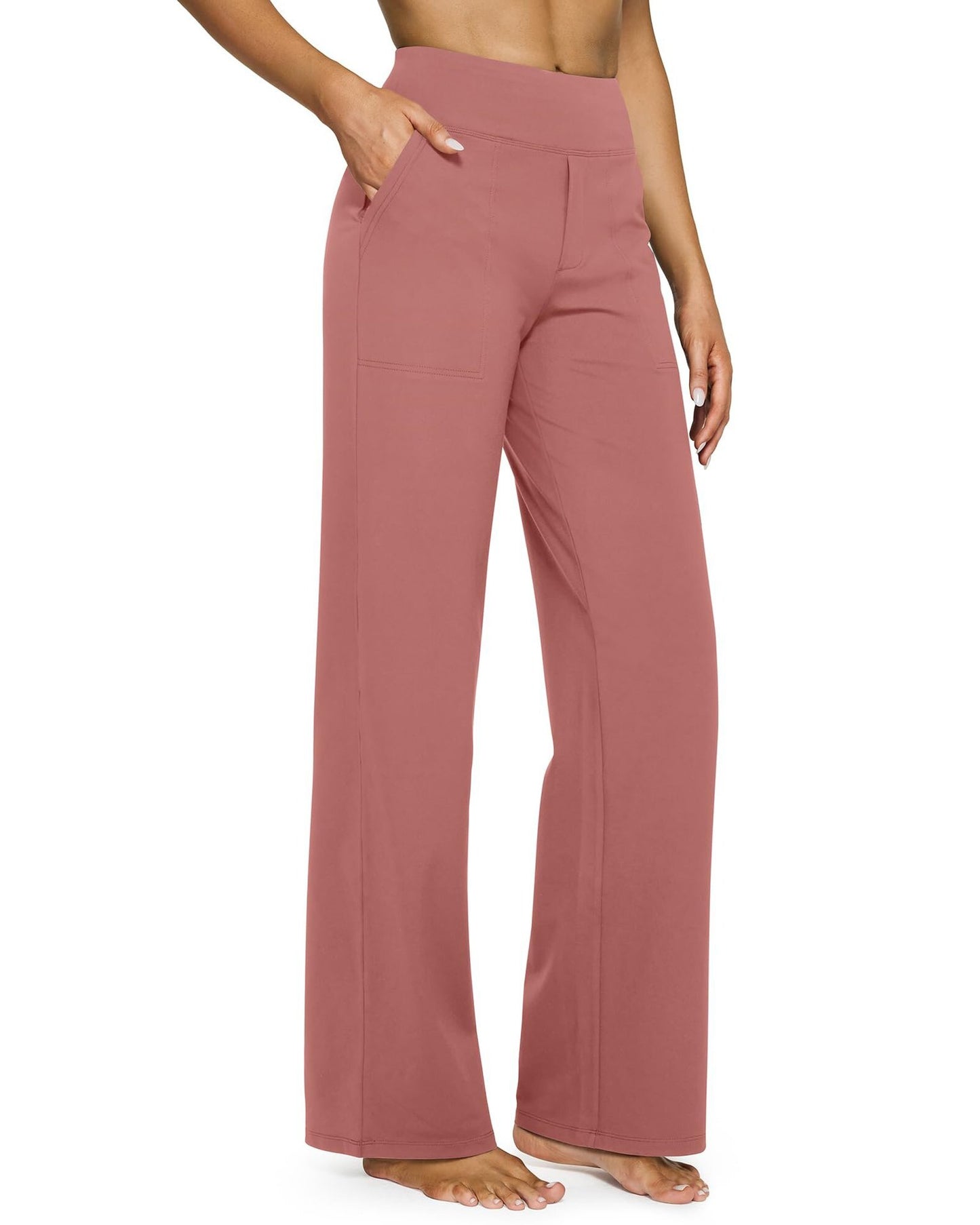 Casual High-Waisted Straight-Leg Yoga Pants