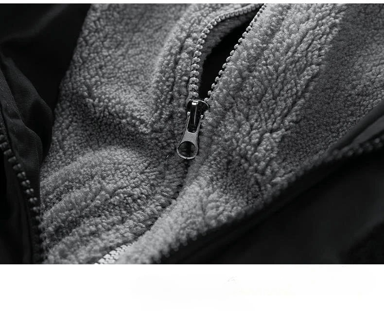 Men's Thickened Winter Jacket - Windproof Fleece-Lined Hooded Coat
