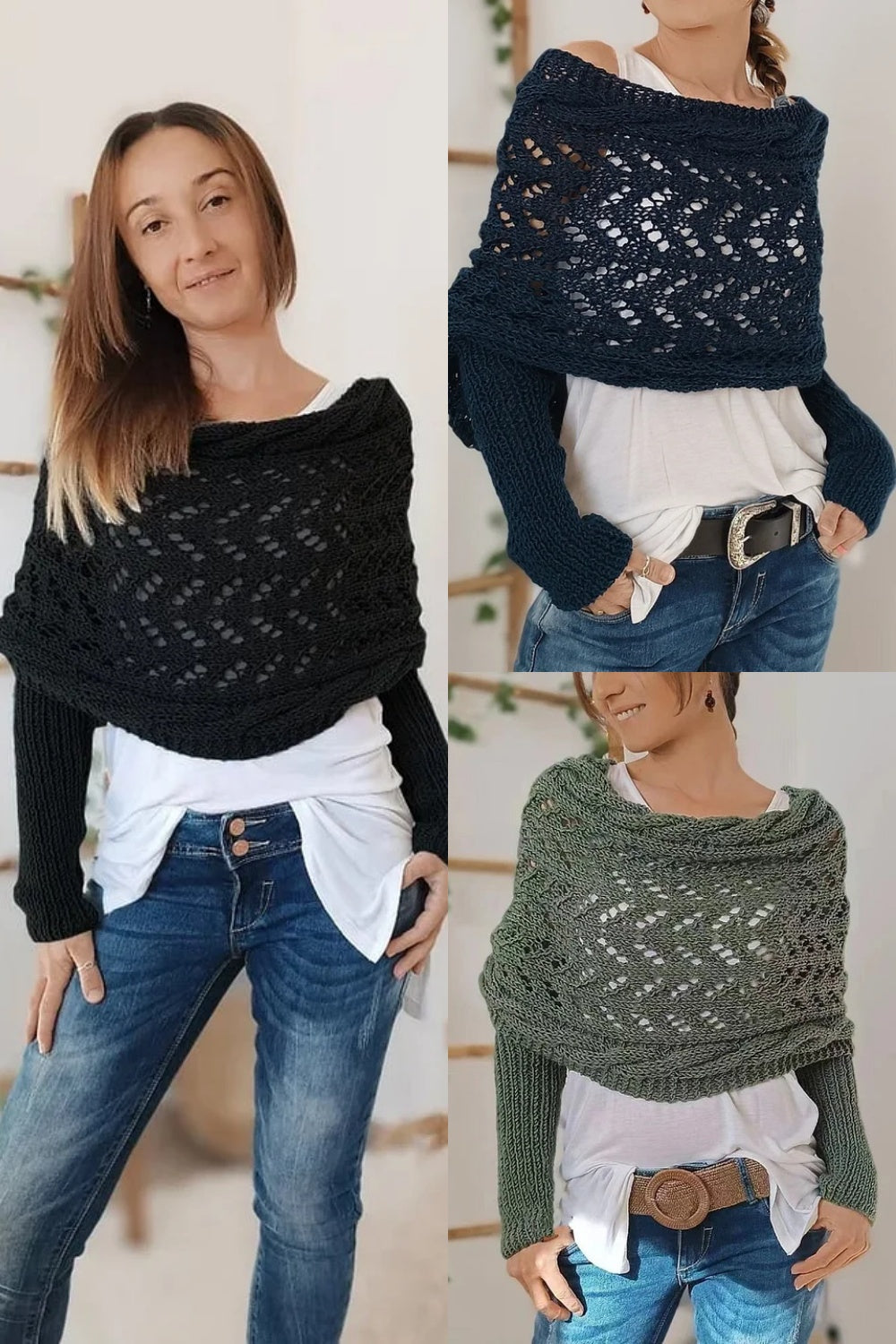 Knitted Wrap Shrugs For Women