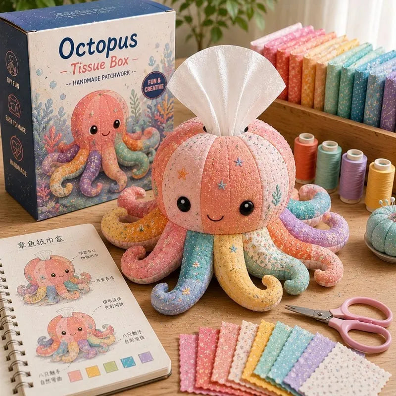 🧵DIY Patchwork-Style Animal Sewing Kit for Tissue Box💙