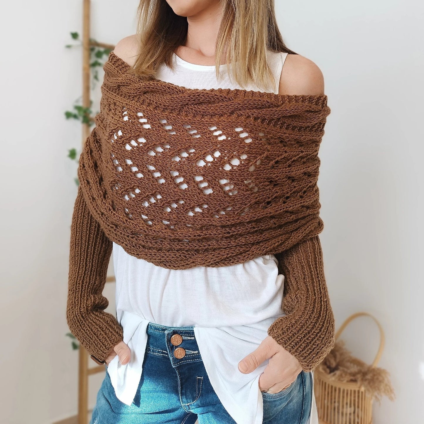 Knitted Wrap Shrugs For Women