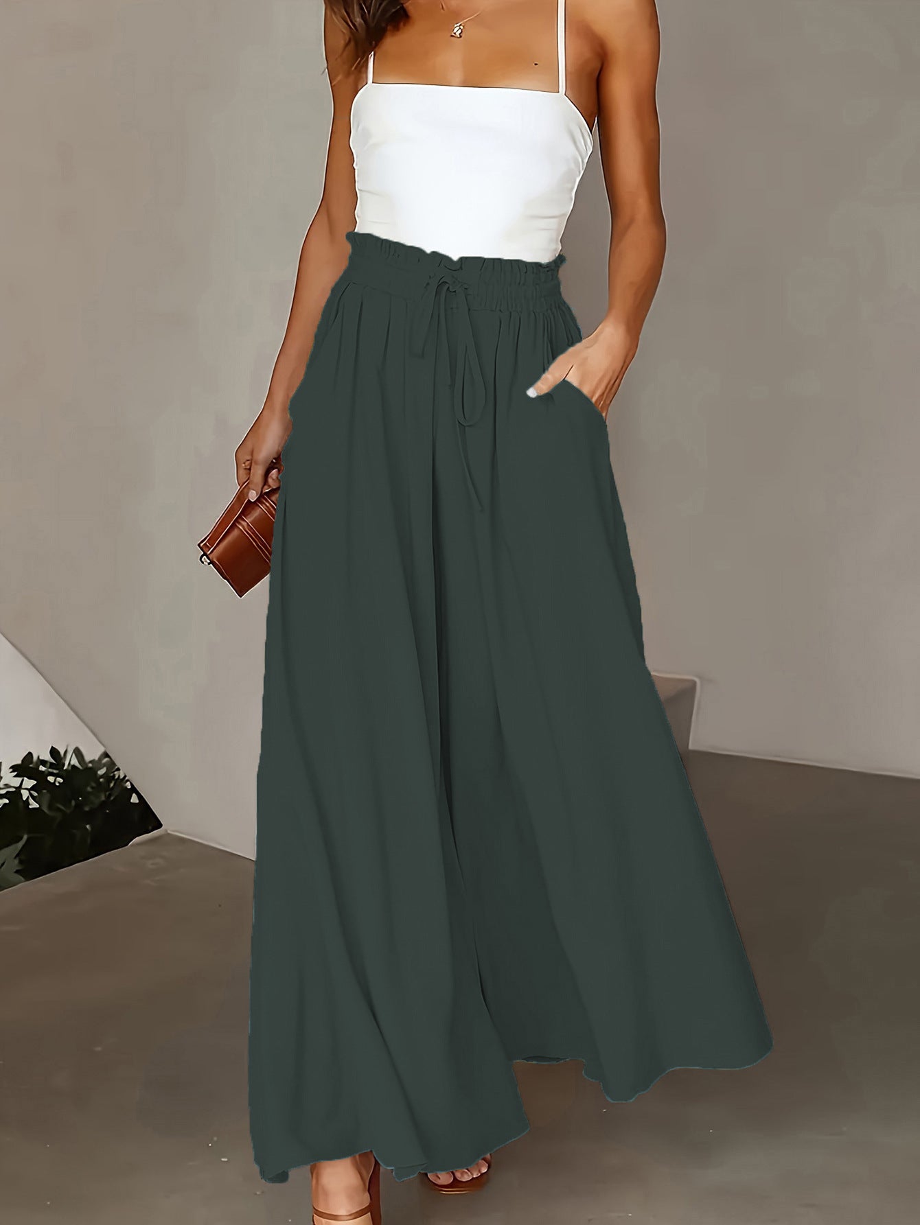 Women's High-Waisted Wide-Leg Pants