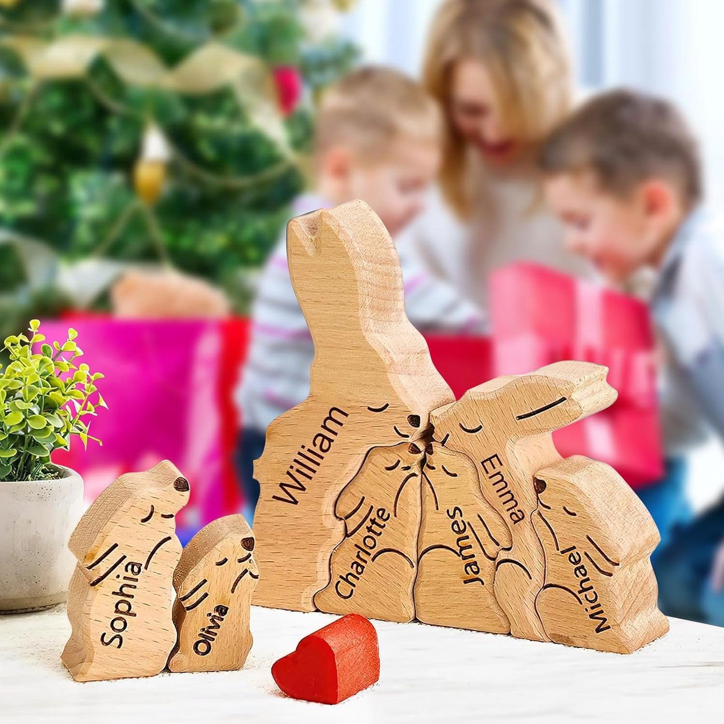 🐻🦊A gift for the whole family 🎁personalized wooden bear jigsaw puzzles
