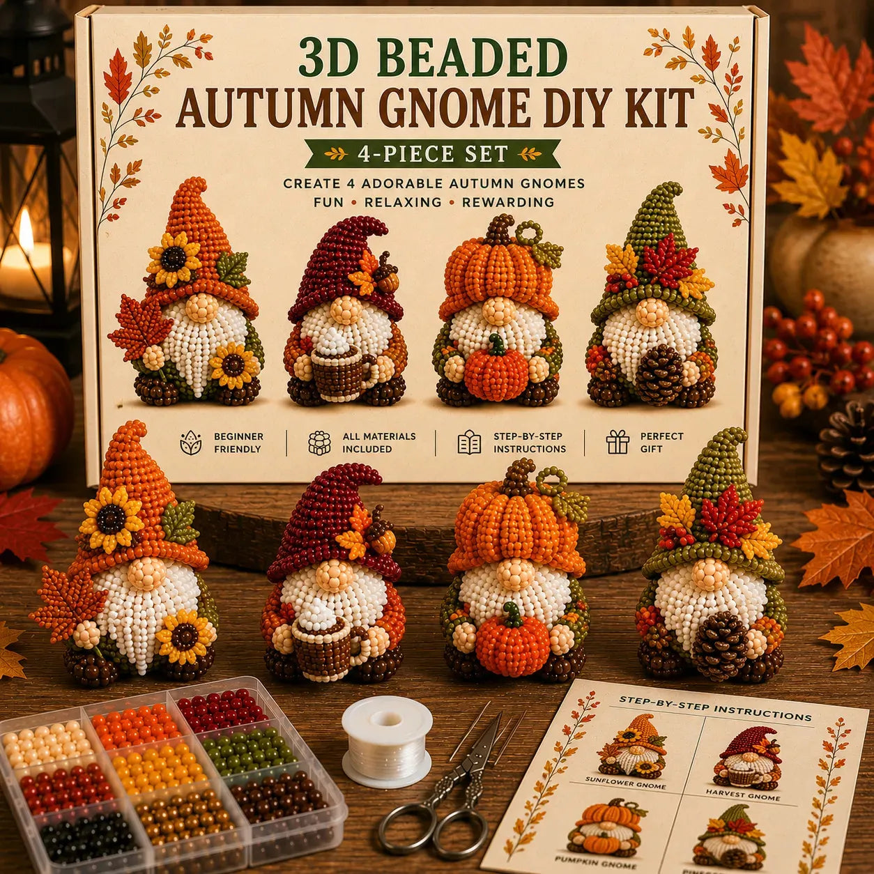 🎄Hot-Selling New 3d beaded seasonal gnome diy kit