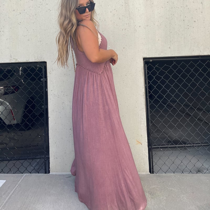 Slit Casual Simple Loose Maxi Long Dress