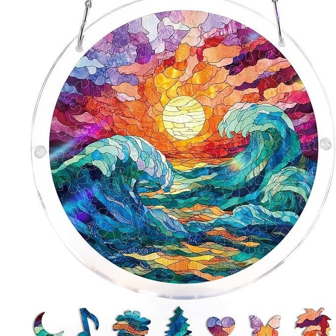 ☀️🛍️Acrylic Jigsaw Puzzle Suncatcher 80 Pieces