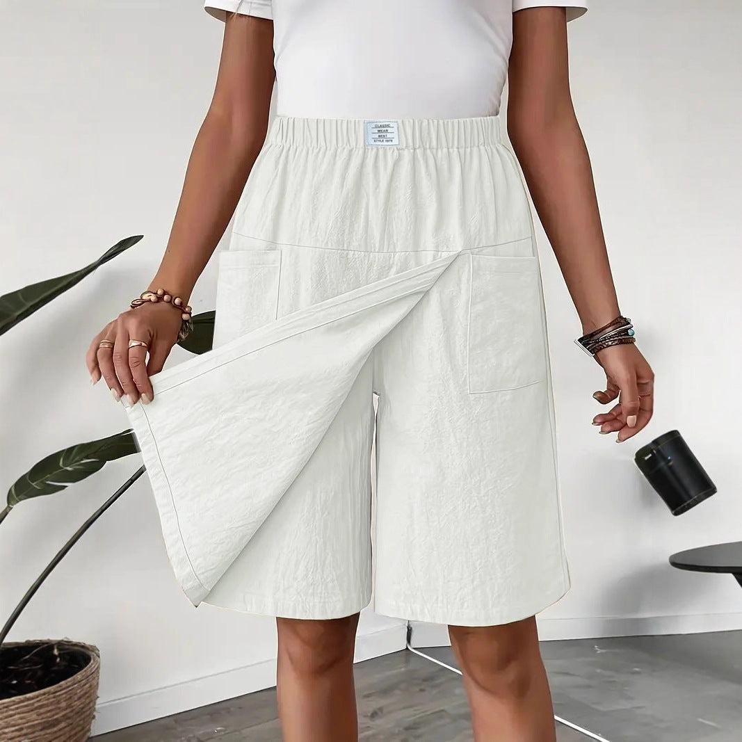 🩳Women's Casual Elastic Waist Wrap Skort