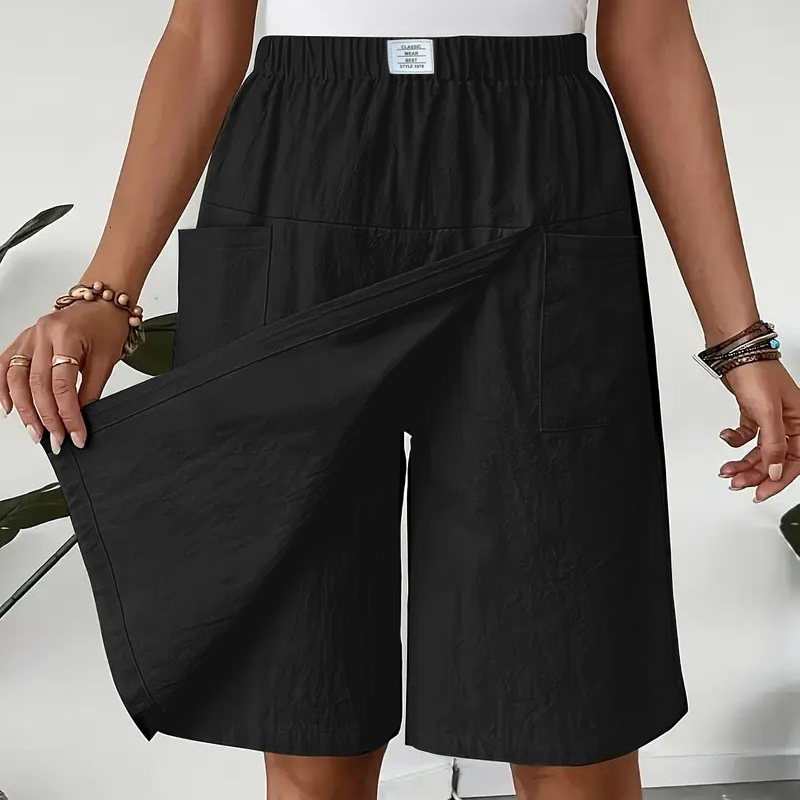 🩳Women's Casual Elastic Waist Wrap Skort