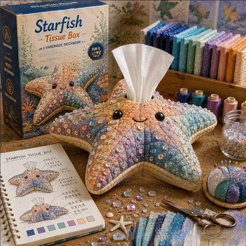 🧵DIY Patchwork-Style Animal Sewing Kit for Tissue Box💙