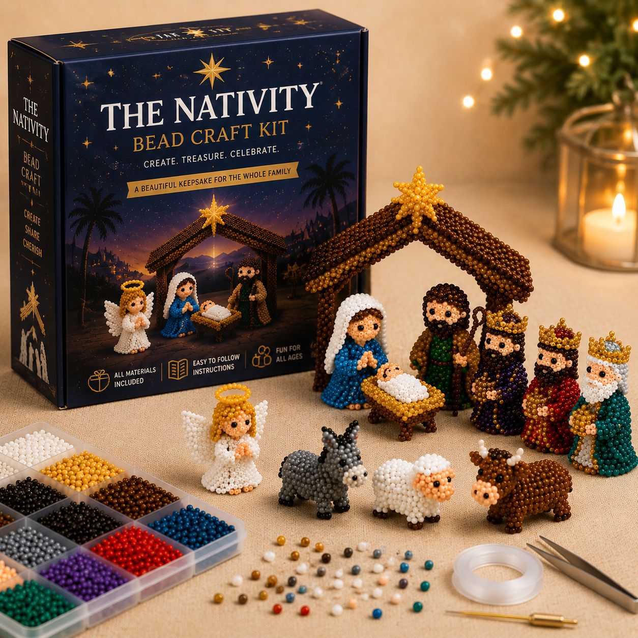 🦌Most Popular🧵Mini 3D Beaded Animal Craft Kit