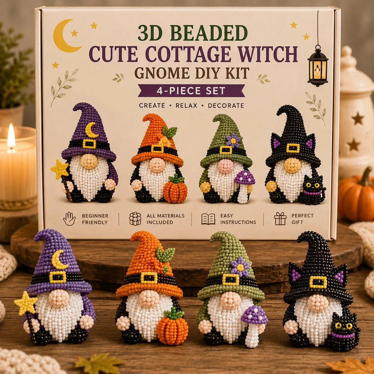 🎄Hot-Selling New 3d beaded seasonal gnome diy kit