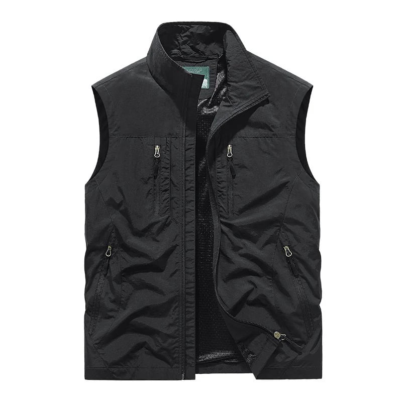 Men's Oversized Sleeveless Vest Jacket With Pockets