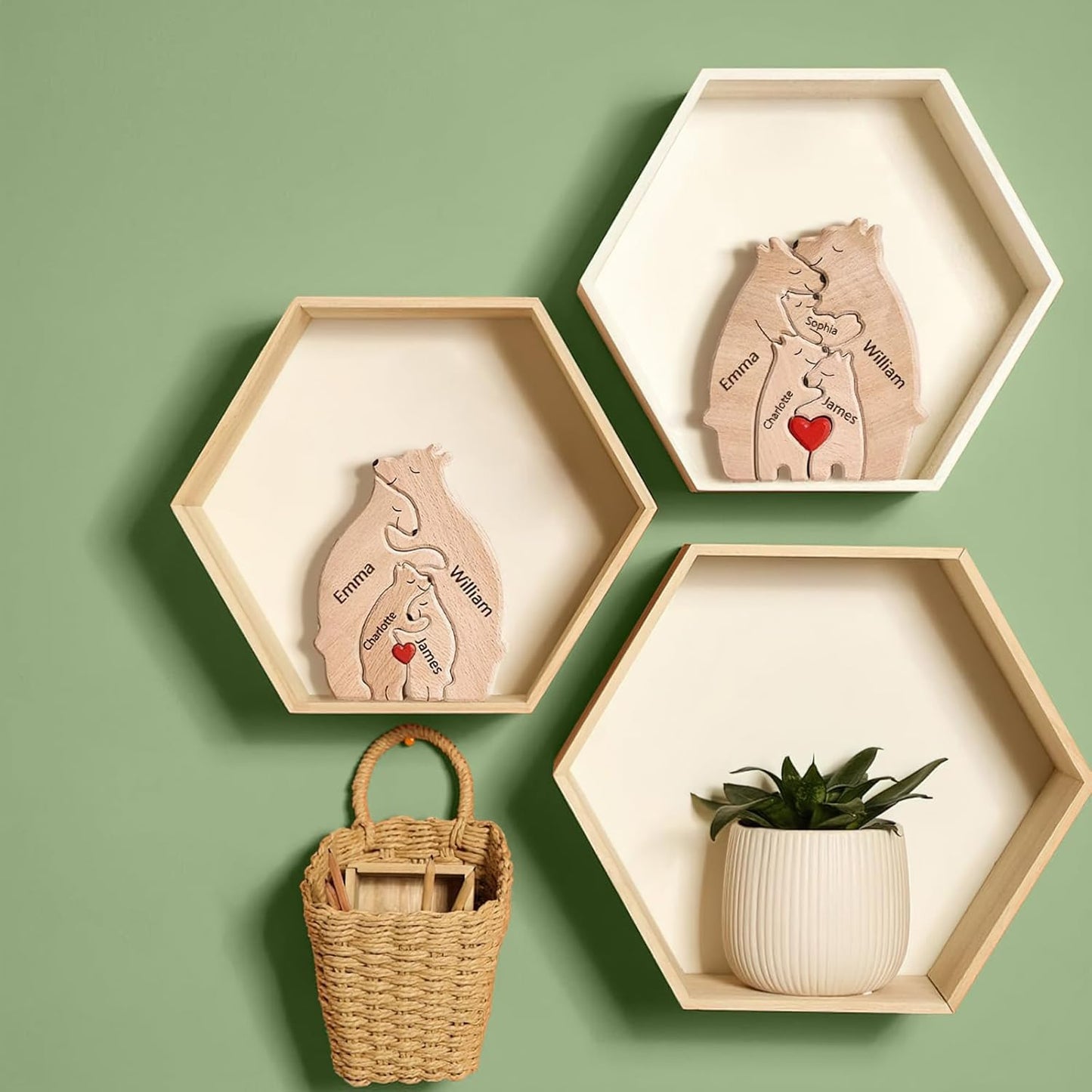 🐻🦊A gift for the whole family 🎁personalized wooden bear jigsaw puzzles