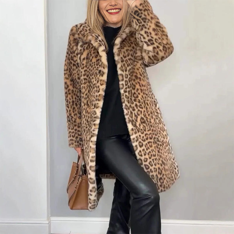 💖Women's Leopard Print Mid-Length Jacket