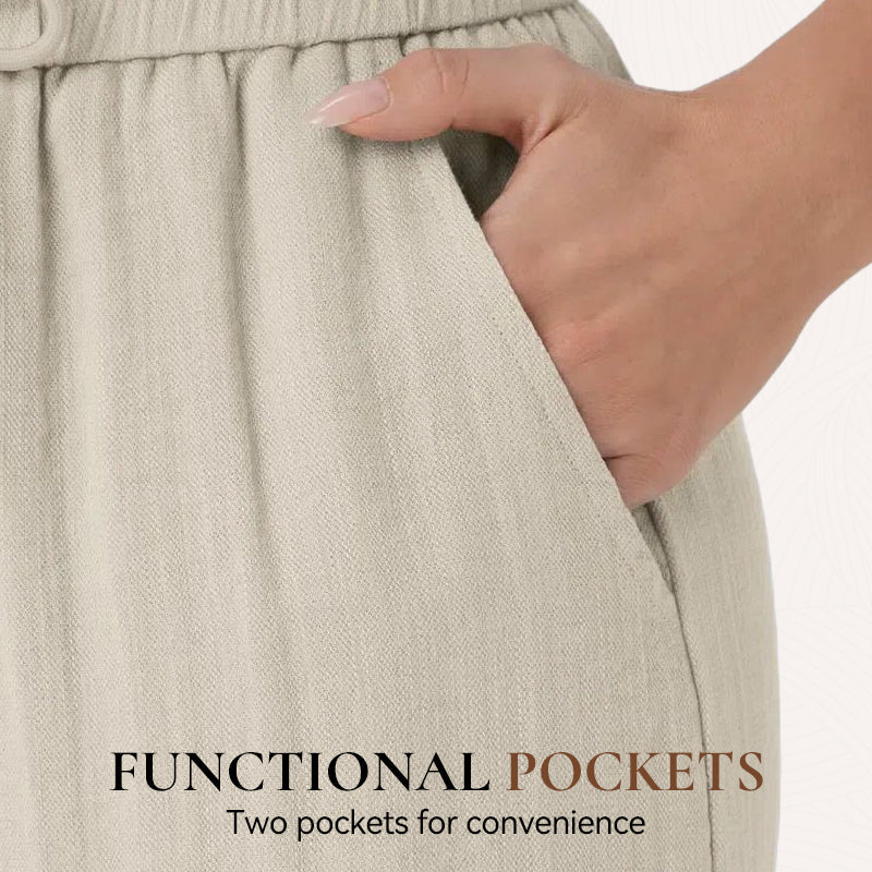 ✨ Lightweight Linen Pants Solid Color Drawstring Casual Pants
