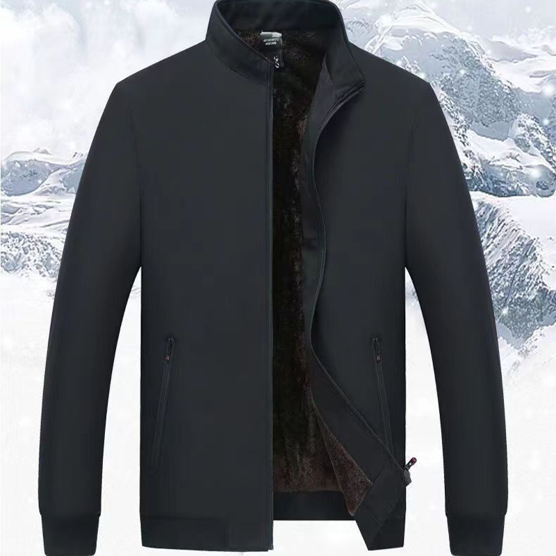 Men's Solid Color Zip Up Warm Jacket -💪Anti-wrinkle, windproof, rainproof and snowproof!