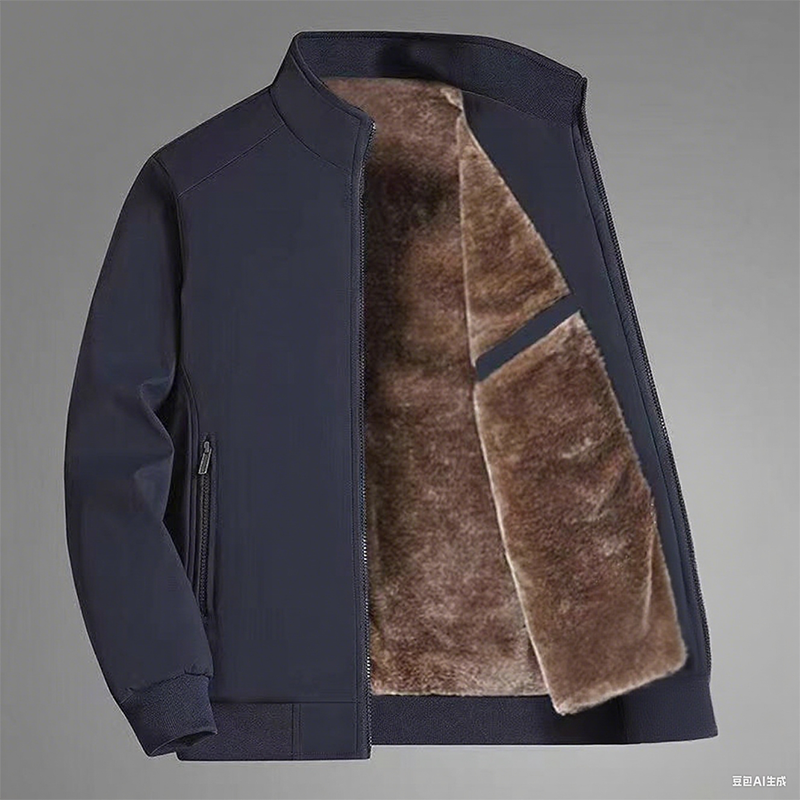 Men's Solid Color Zip Up Warm Jacket -💪Anti-wrinkle, windproof, rainproof and snowproof!