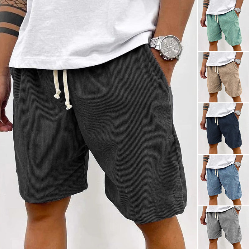 🩳Men's Casual Relaxed Fit Drawstring Shorts – Adjustable Waistband, Solid Color & Low-Maintenance ✨