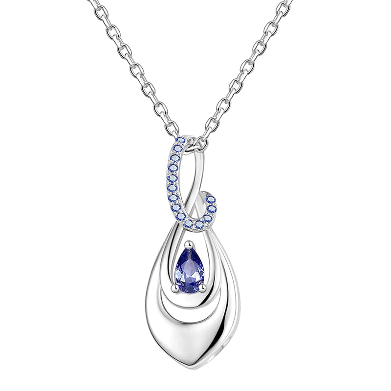 925 Sterling Silver Ash Necklace Crystal Teardrop CZ Keepsake Pendant Infinity Urn Necklace for Ashes Cremation Jewelry