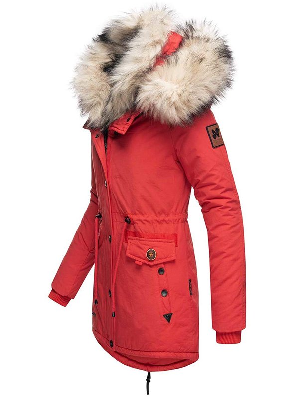 2in1 ladies winter warm jacket leather coat