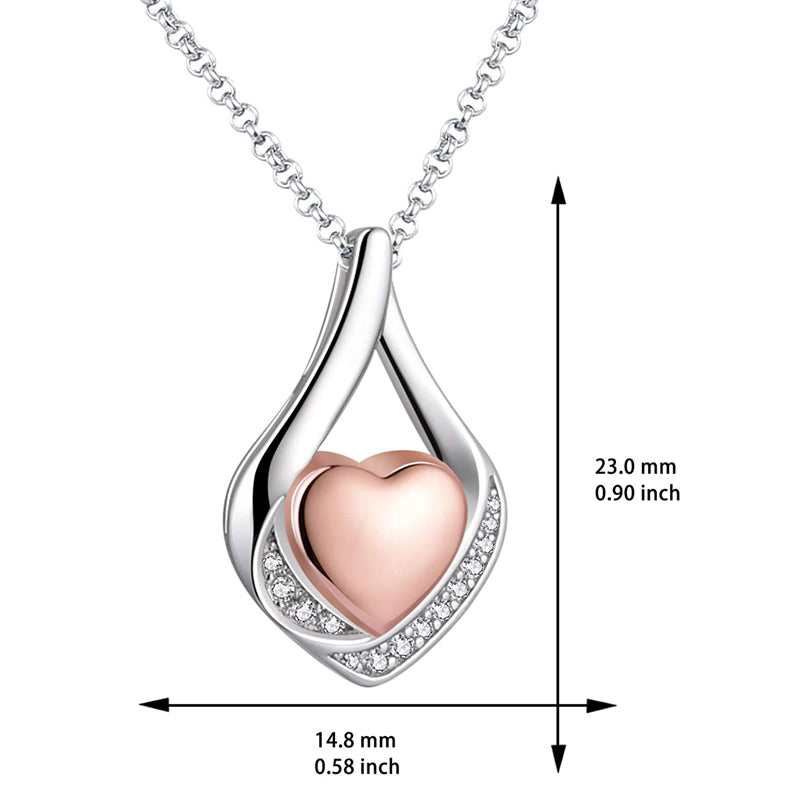 Cremation Jewelry 925 Sterling Silver Teardrop Urn Necklace For Ashes Heart Shape Memorial Keepsake Pendant For Ashes